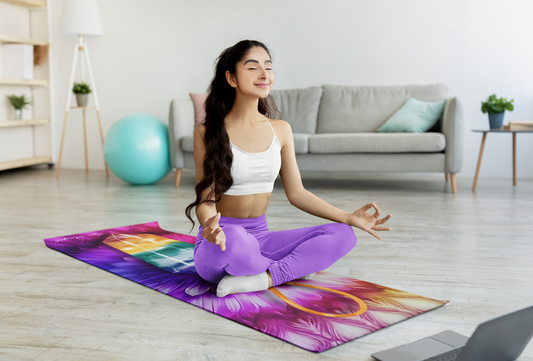 Vibrant Rubber Yoga Mat with Crystal Design, Eco-Friendly Exercise, Meditation, Yoga Gift, Home Decor, Colorful Workout Mat, Unique [...]