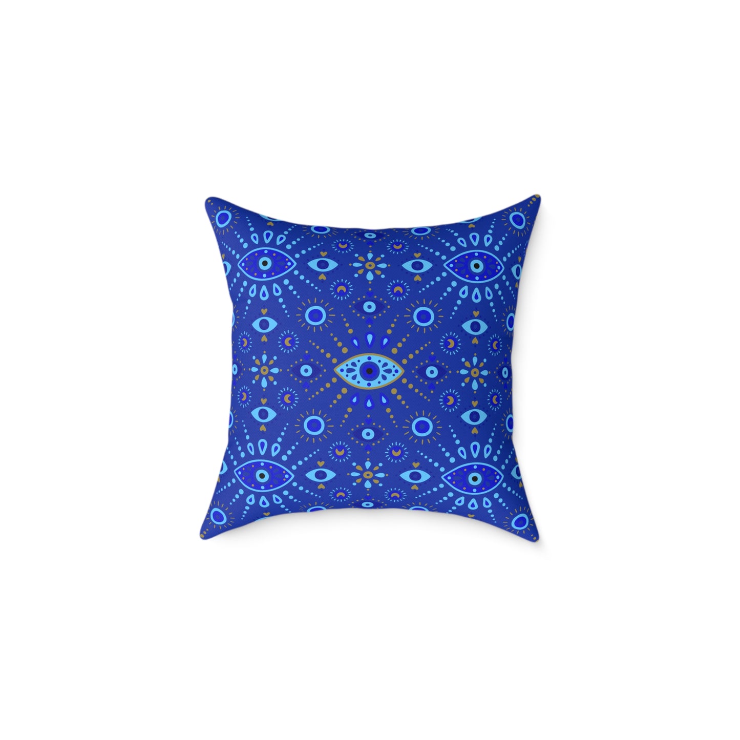 Boho Blue Eye Square Pillow, Decorative Cushion, Home Decor, Throw Pillow, Gift for Her, Cozy Living Room