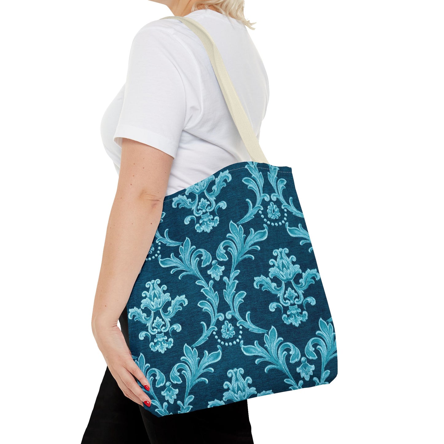 Elegant Floral Tote Bag, Reusable Shopping Bag, Eco-Friendly Carryall, Beach Tote, Gift for Her