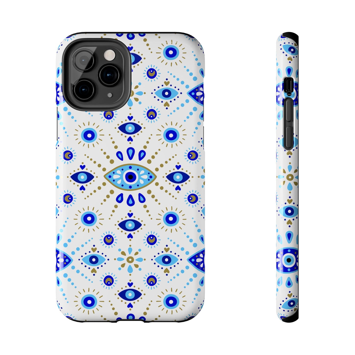 Blue Eye Pattern Tough Phone Cases, Durable Phone Cover, Bohemian Style, Unique Gift, Protective Tech Accessory