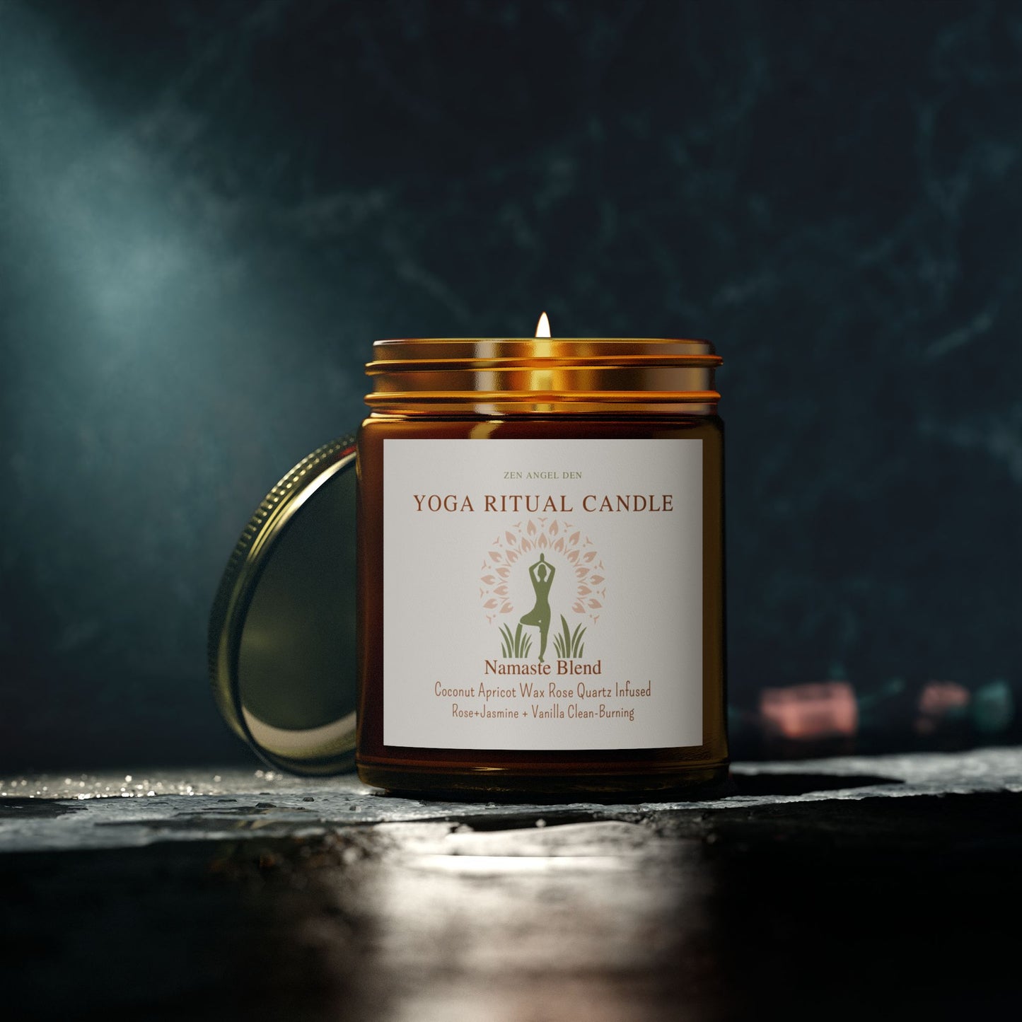Yoga Ritual Candle - Scented Coconut Apricot Wax, Aromatherapy Candle, Spiritual Candle, Meditation Gift, Eco-Friendly Candle