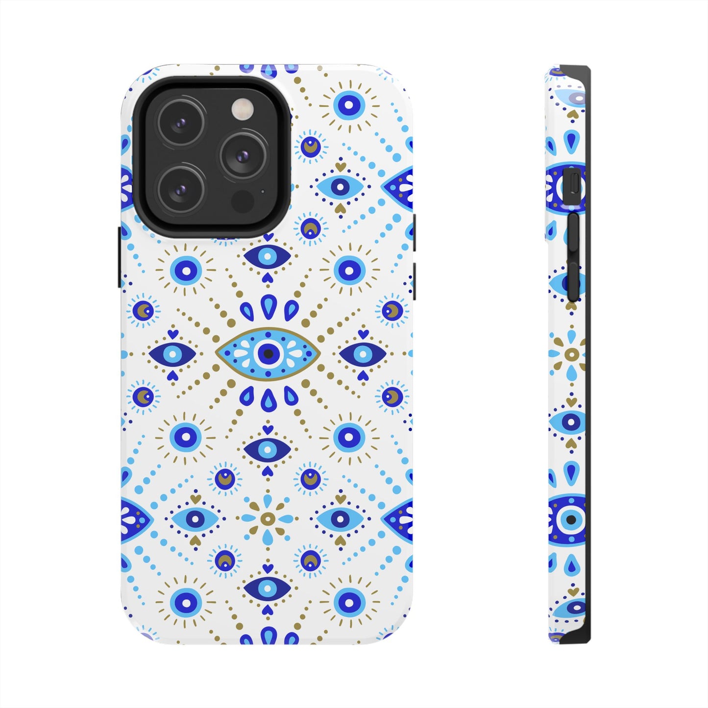 Blue Eye Pattern Tough Phone Cases, Durable Phone Cover, Bohemian Style, Unique Gift, Protective Tech Accessory