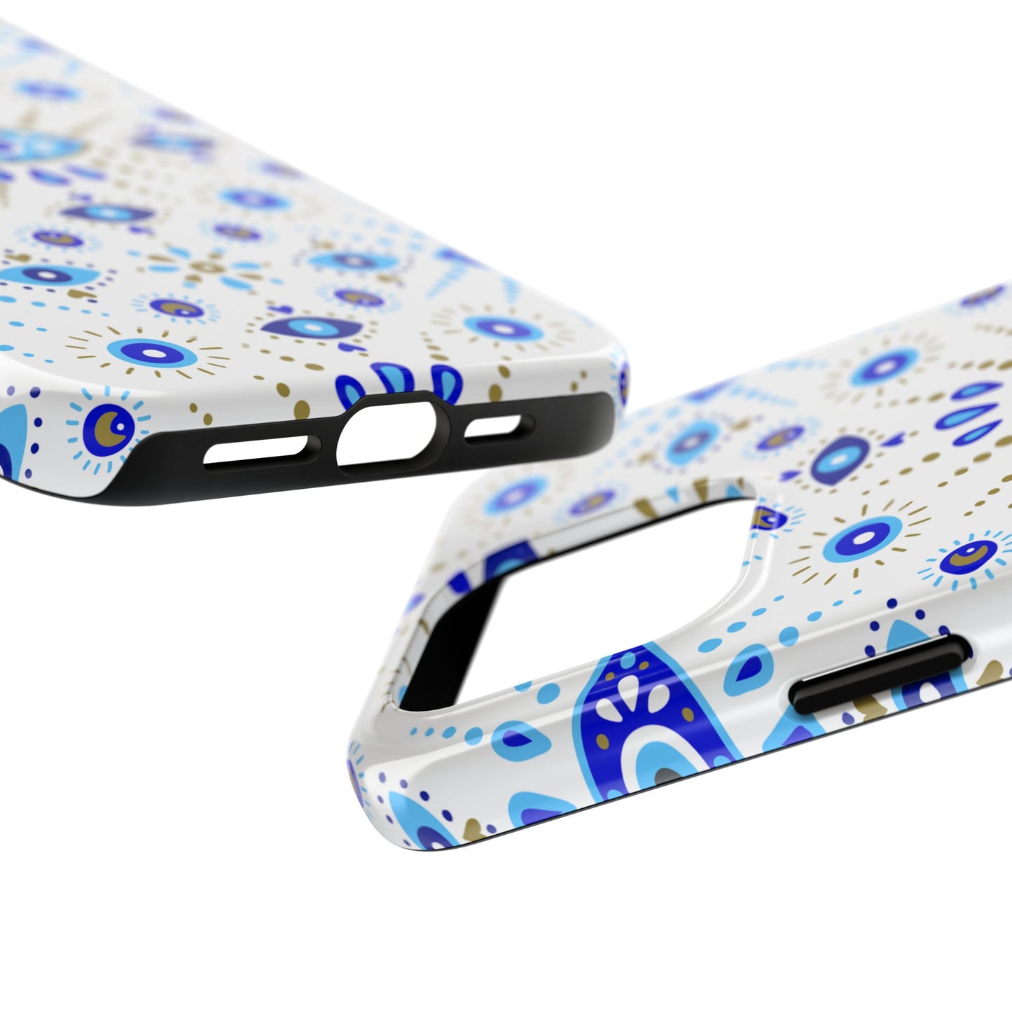 Blue Eye Pattern Tough Phone Cases, Durable Phone Cover, Bohemian Style, Unique Gift, Protective Tech Accessory