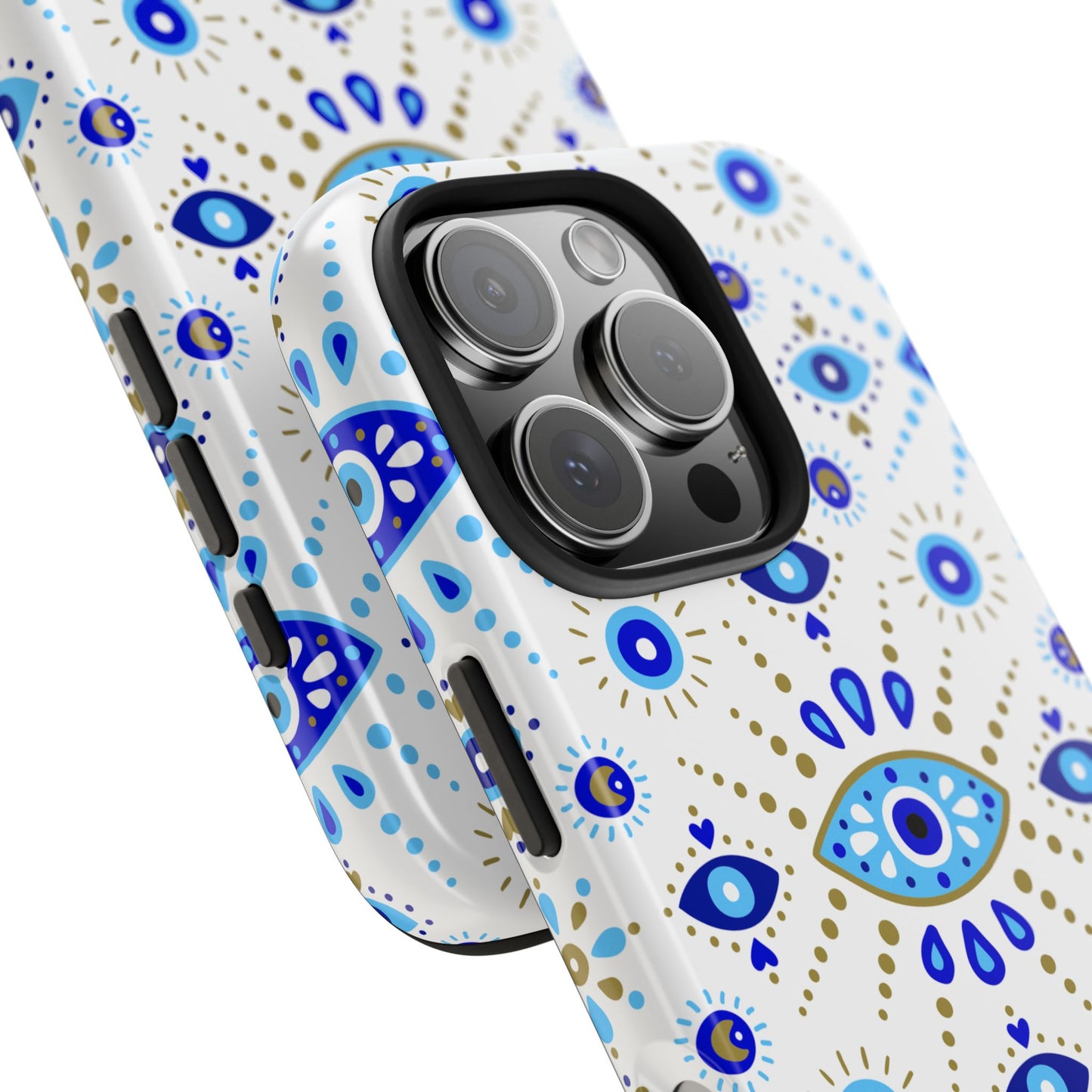 Blue Eye Pattern Tough Phone Cases, Durable Phone Cover, Bohemian Style, Unique Gift, Protective Tech Accessory