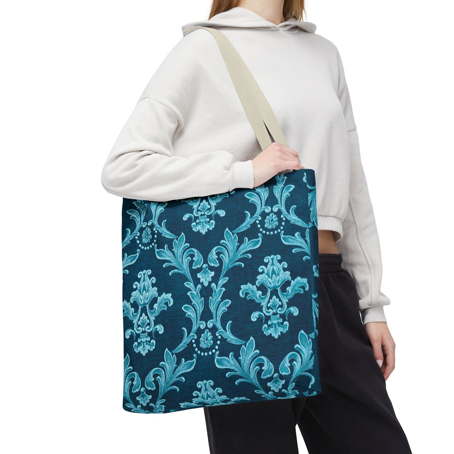 Elegant Floral Tote Bag, Reusable Shopping Bag, Eco-Friendly Carryall, Beach Tote, Gift for Her