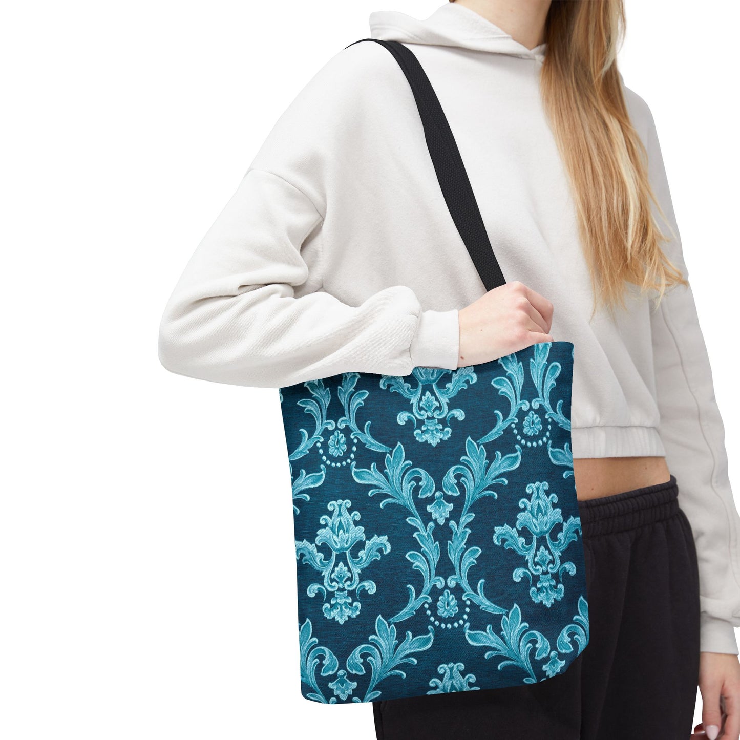 Elegant Floral Tote Bag, Reusable Shopping Bag, Eco-Friendly Carryall, Beach Tote, Gift for Her