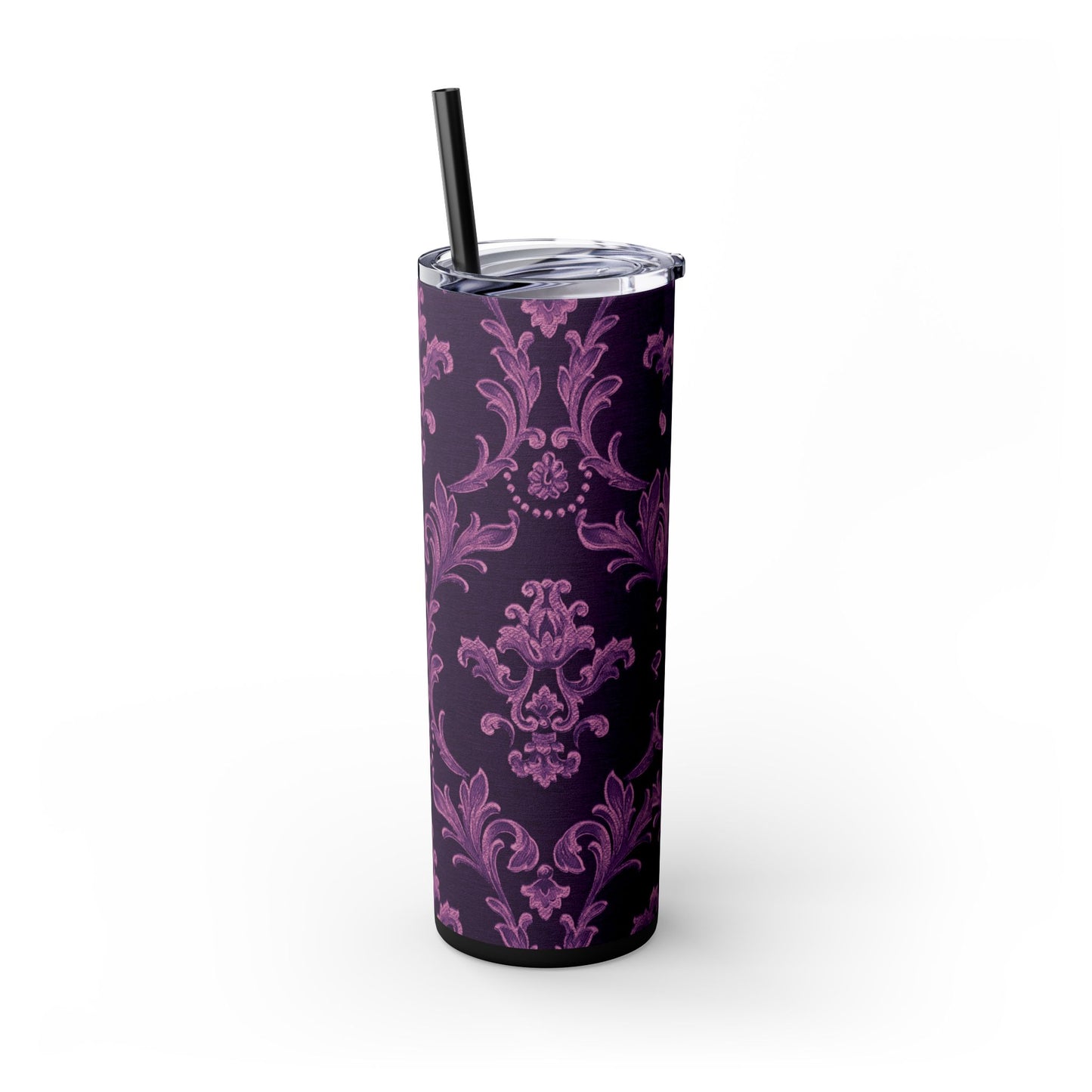 Elegant Floral Skinny Tumbler with Straw, 20oz | Perfect for Travel, Gifts, Parties, Home Decor, and Daily Use