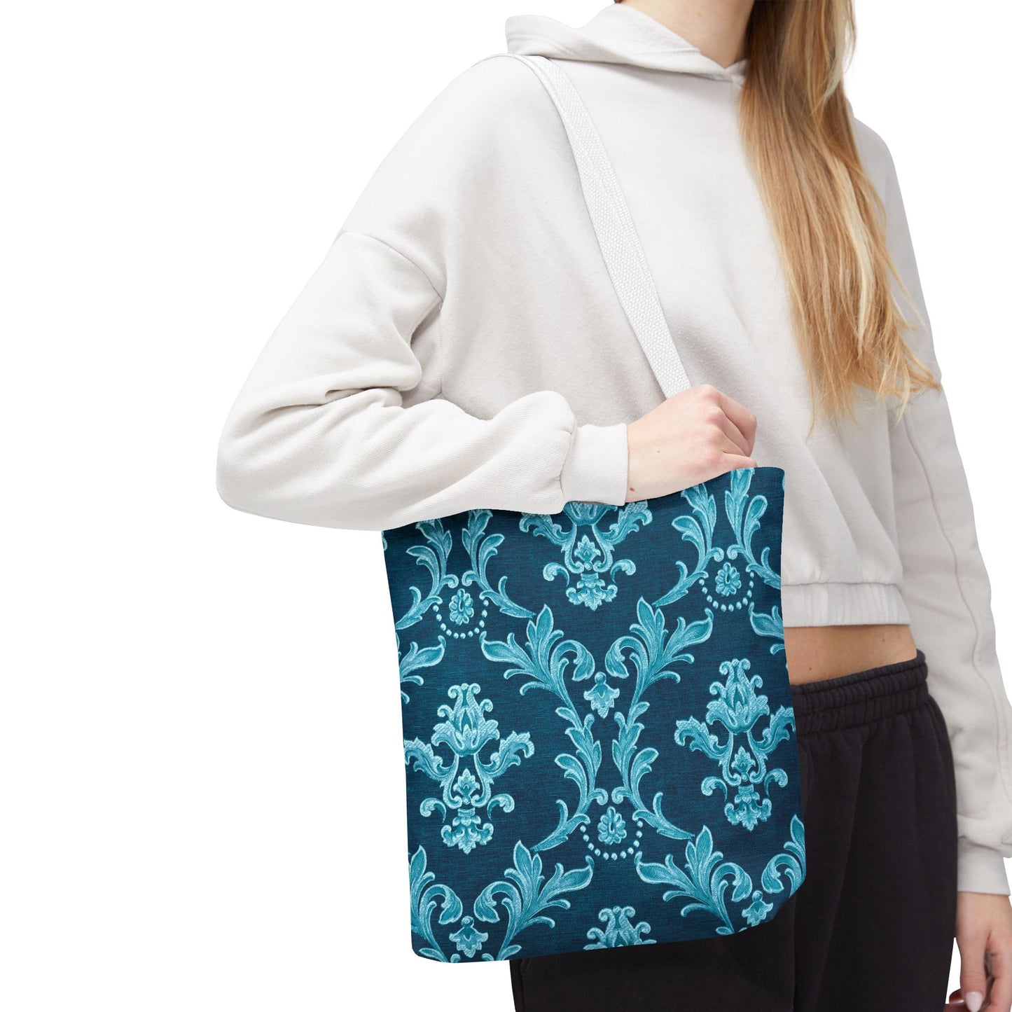 Elegant Floral Tote Bag, Reusable Shopping Bag, Eco-Friendly Carryall, Beach Tote, Gift for Her