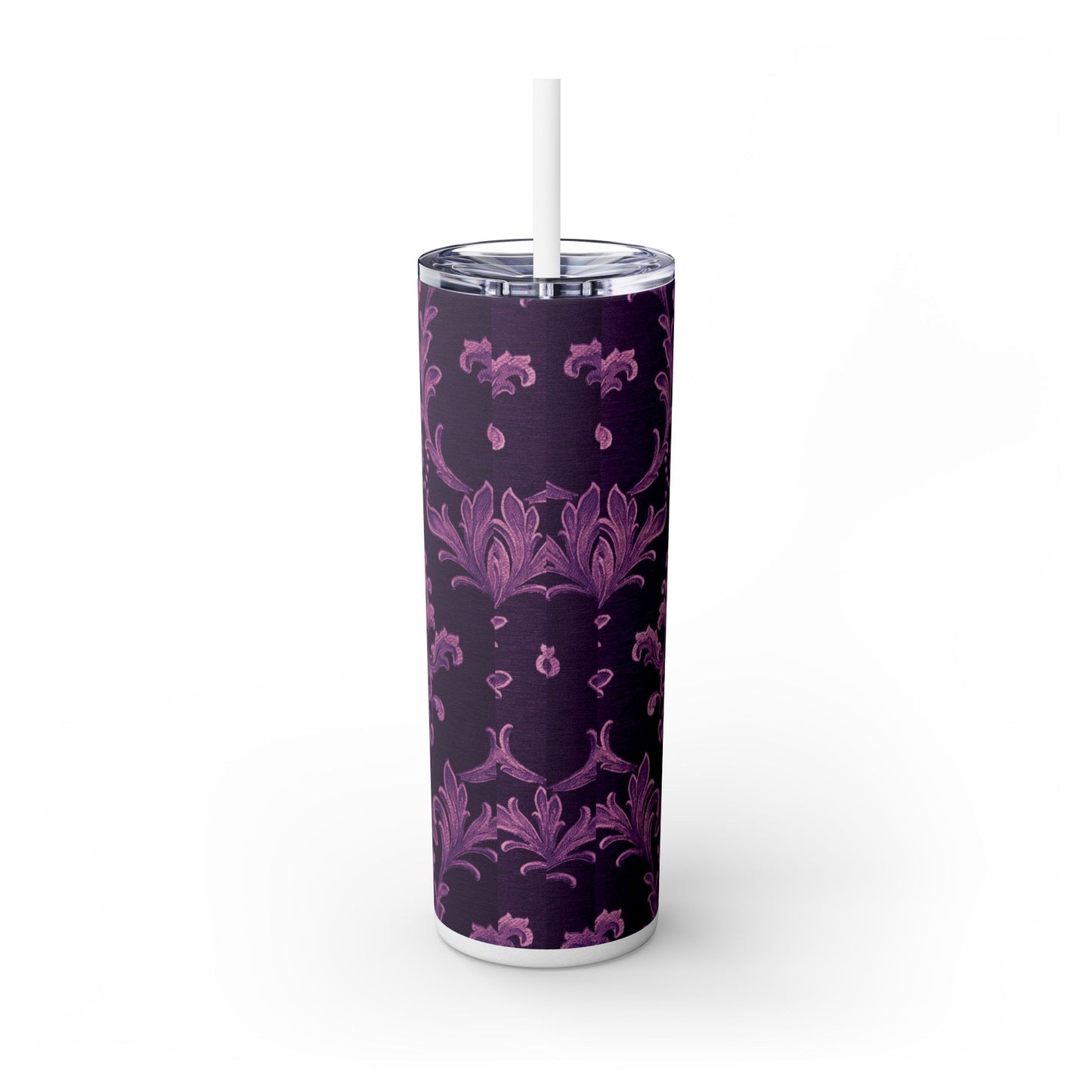 Elegant Floral Skinny Tumbler with Straw, 20oz | Perfect for Travel, Gifts, Parties, Home Decor, and Daily Use