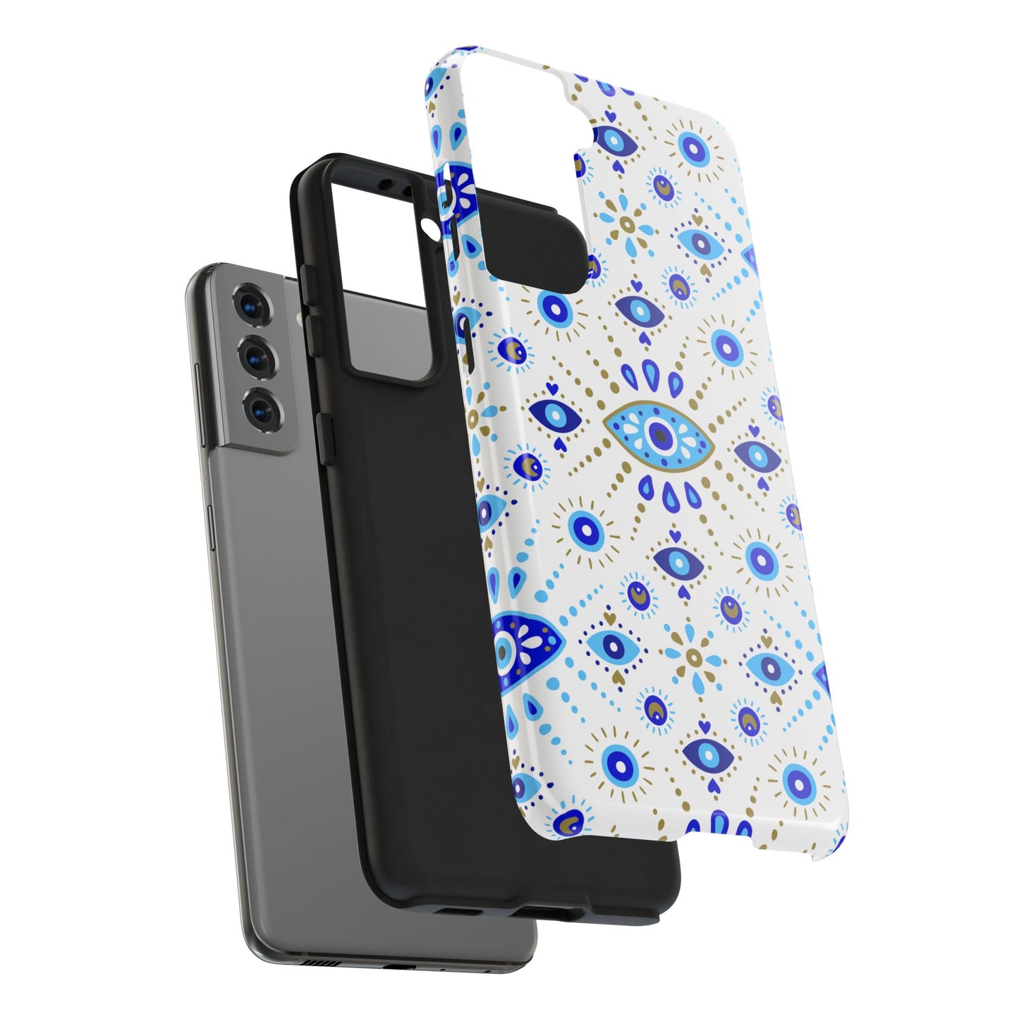 Blue Eye Pattern Tough Phone Cases, Durable Phone Cover, Bohemian Style, Unique Gift, Protective Tech Accessory