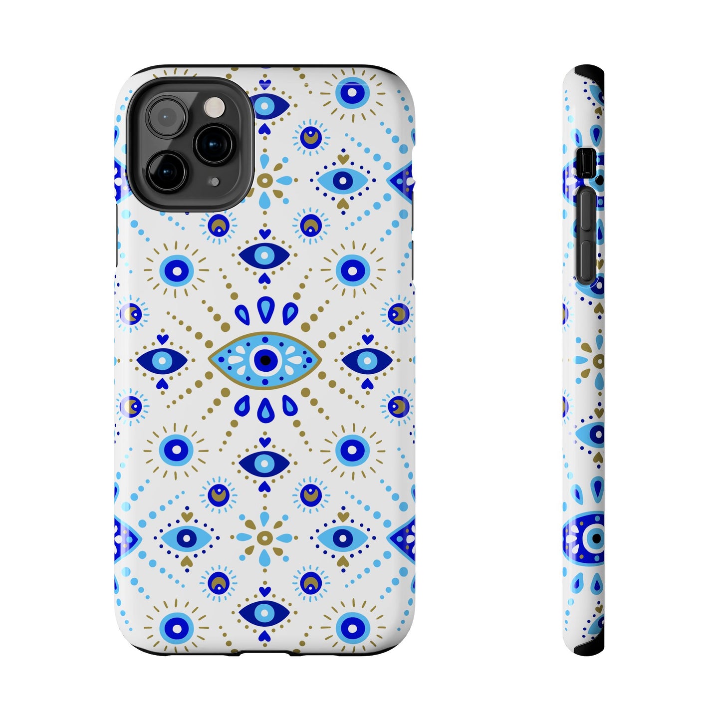 Blue Eye Pattern Tough Phone Cases, Durable Phone Cover, Bohemian Style, Unique Gift, Protective Tech Accessory
