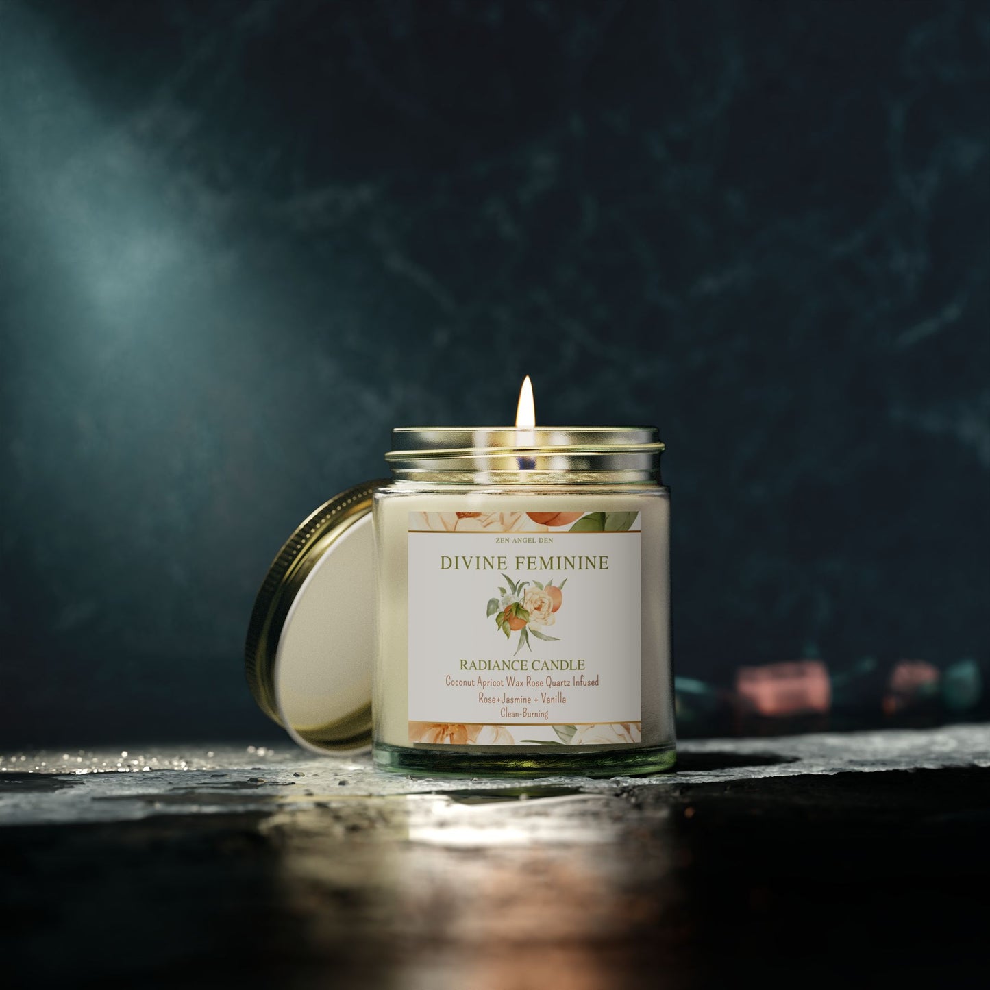 Divine Feminine Scented Candles - Coconut Apricot Wax, Radiance Candle for Relaxation, Gift for Her, Aromatherapy, Home Decor