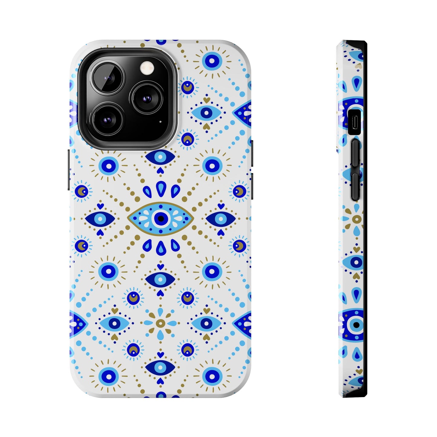 Blue Eye Pattern Tough Phone Cases, Durable Phone Cover, Bohemian Style, Unique Gift, Protective Tech Accessory