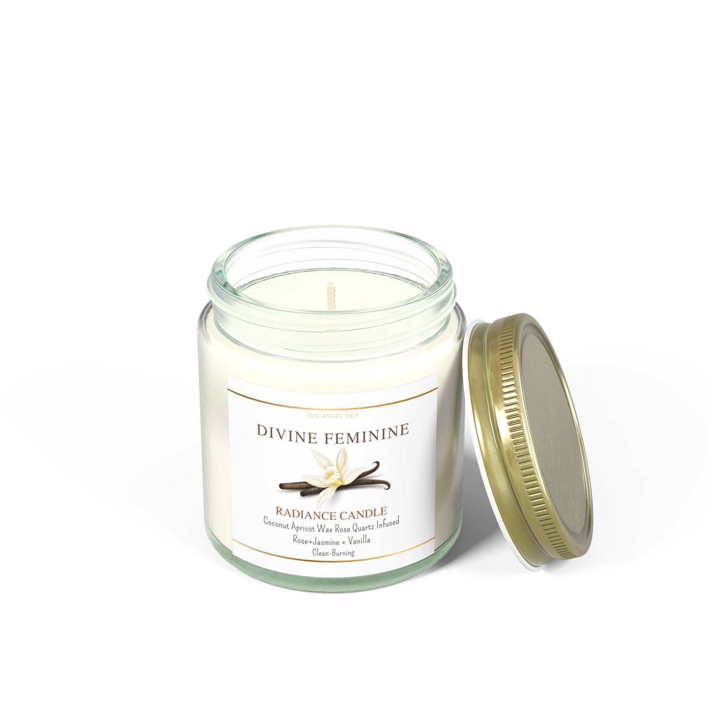 Scented Candles - Divine Feminine Vanilla Bean, Coconut Apricot Wax, Radiance Candle for Relaxation & Self-Care
