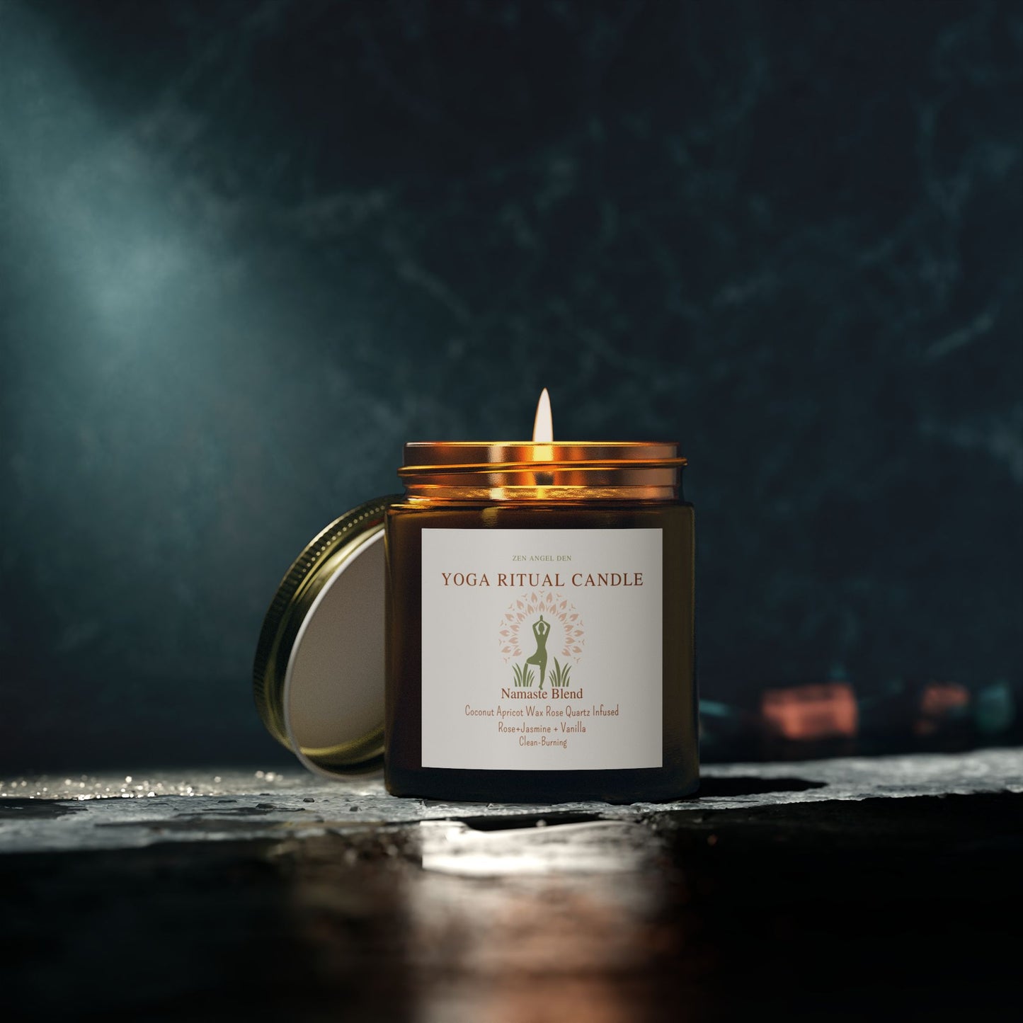 Yoga Ritual Candle - Scented Coconut Apricot Wax, Aromatherapy Candle, Spiritual Candle, Meditation Gift, Eco-Friendly Candle