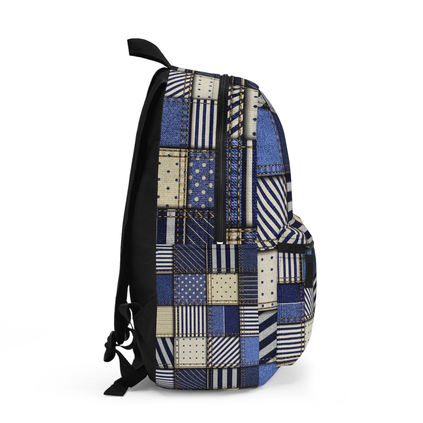 Stylish Denim Patchwork Backpack, Casual Backpack, School Bag, Fashion Statement, Travel Companion