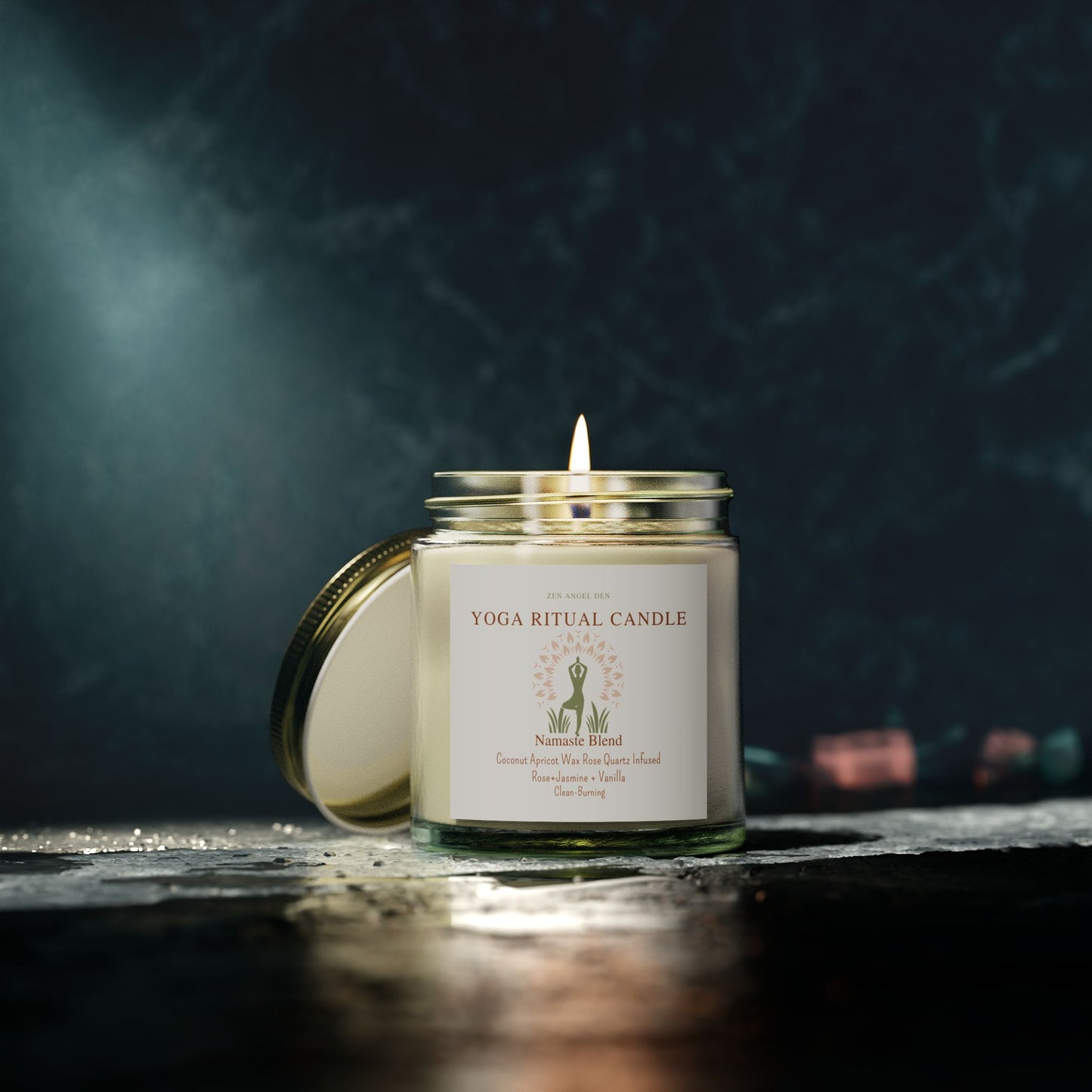 Yoga Ritual Candle - Scented Coconut Apricot Wax, Aromatherapy Candle, Spiritual Candle, Meditation Gift, Eco-Friendly Candle