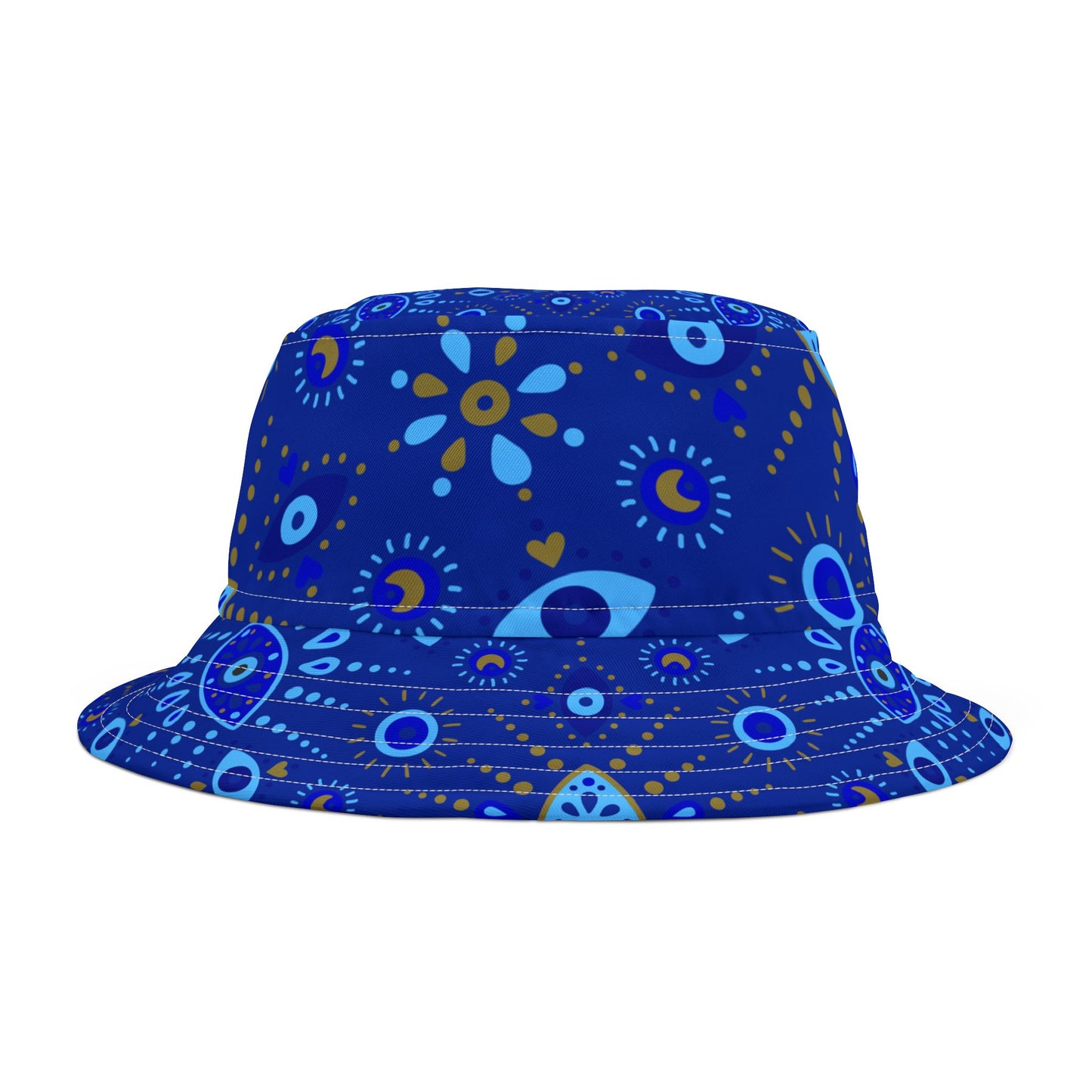 Blue Bohemian Bucket Hat, Stylish Summer Accessory, Beach Hat, Festival Gear, Unisex Fashion Headwear, Gift for Him or Her