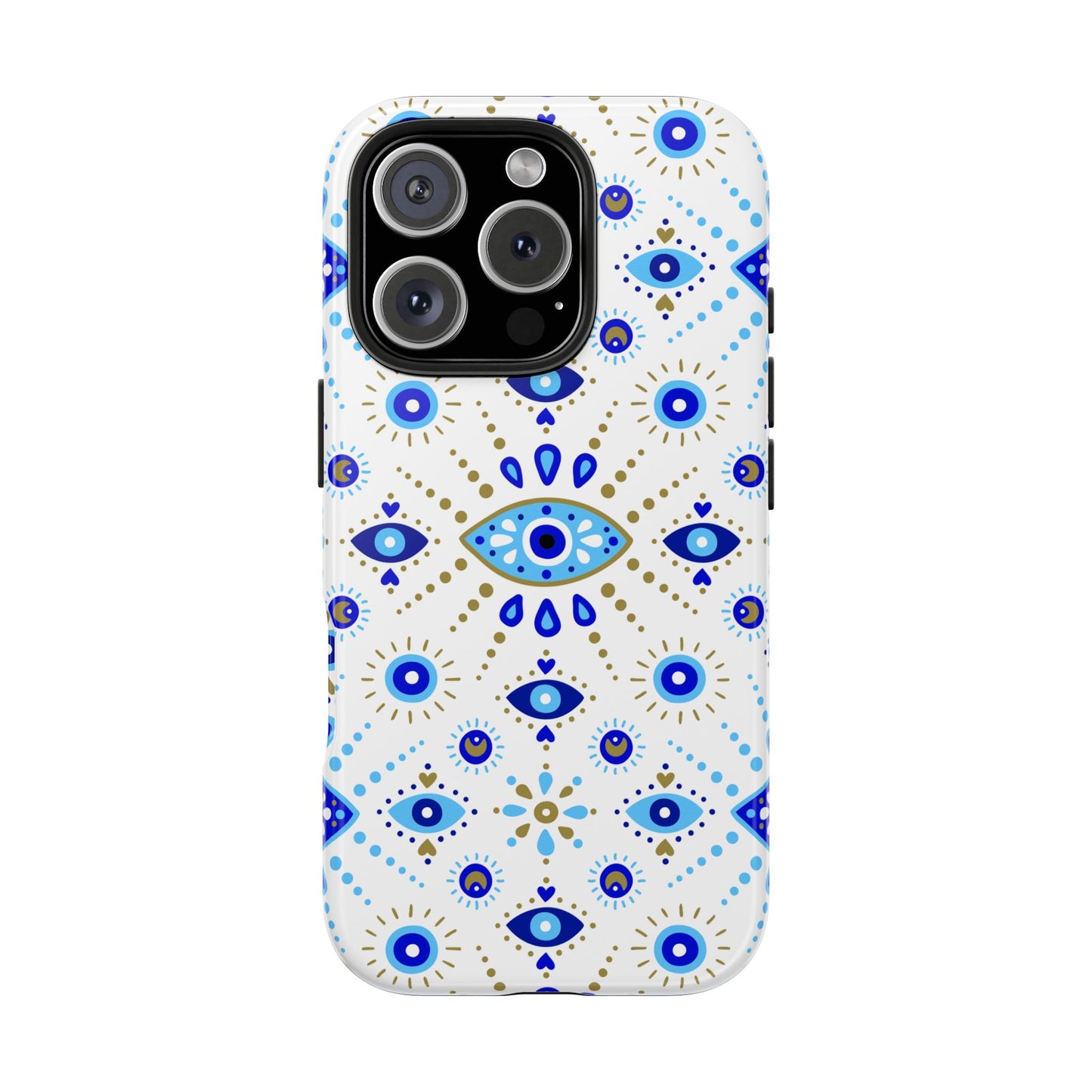 Blue Eye Pattern Tough Phone Cases, Durable Phone Cover, Bohemian Style, Unique Gift, Protective Tech Accessory
