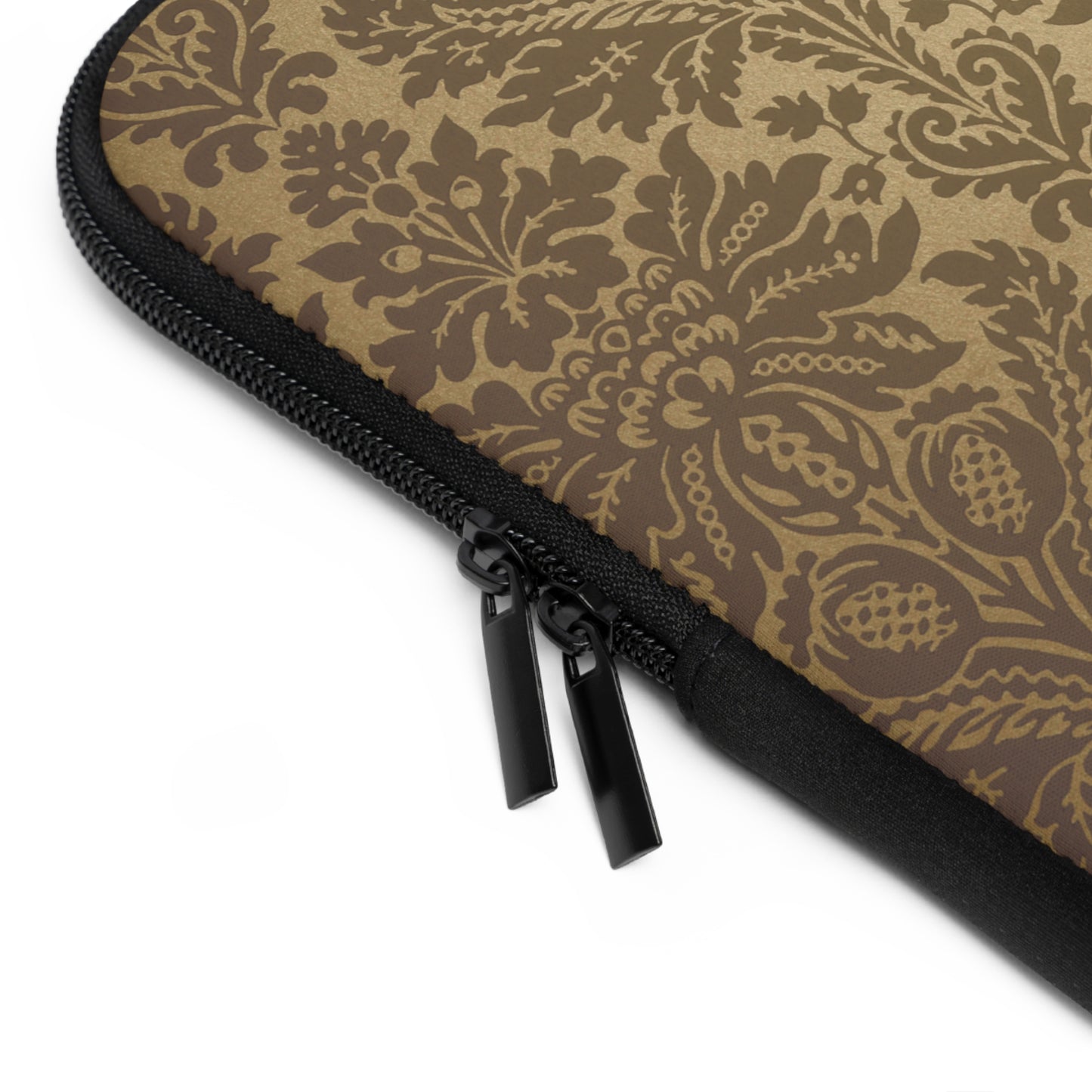 Patterned pouch with a zipper on a white background