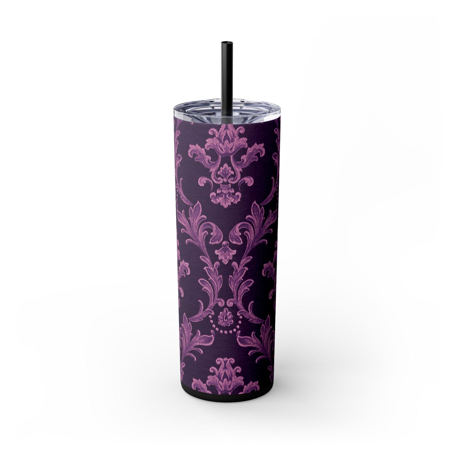 Elegant Floral Skinny Tumbler with Straw, 20oz | Perfect for Travel, Gifts, Parties, Home Decor, and Daily Use