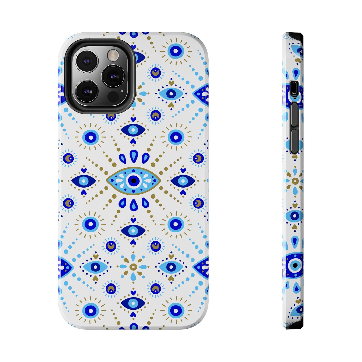 Blue Eye Pattern Tough Phone Cases, Durable Phone Cover, Bohemian Style, Unique Gift, Protective Tech Accessory
