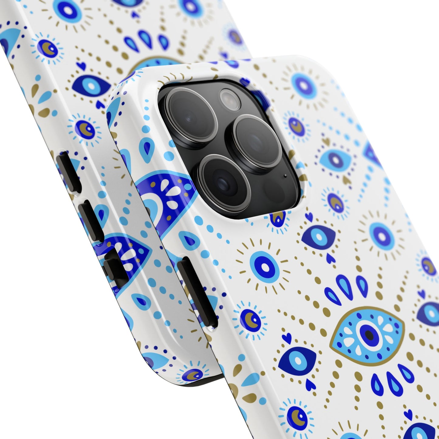 Blue Eye Pattern Tough Phone Cases, Durable Phone Cover, Bohemian Style, Unique Gift, Protective Tech Accessory