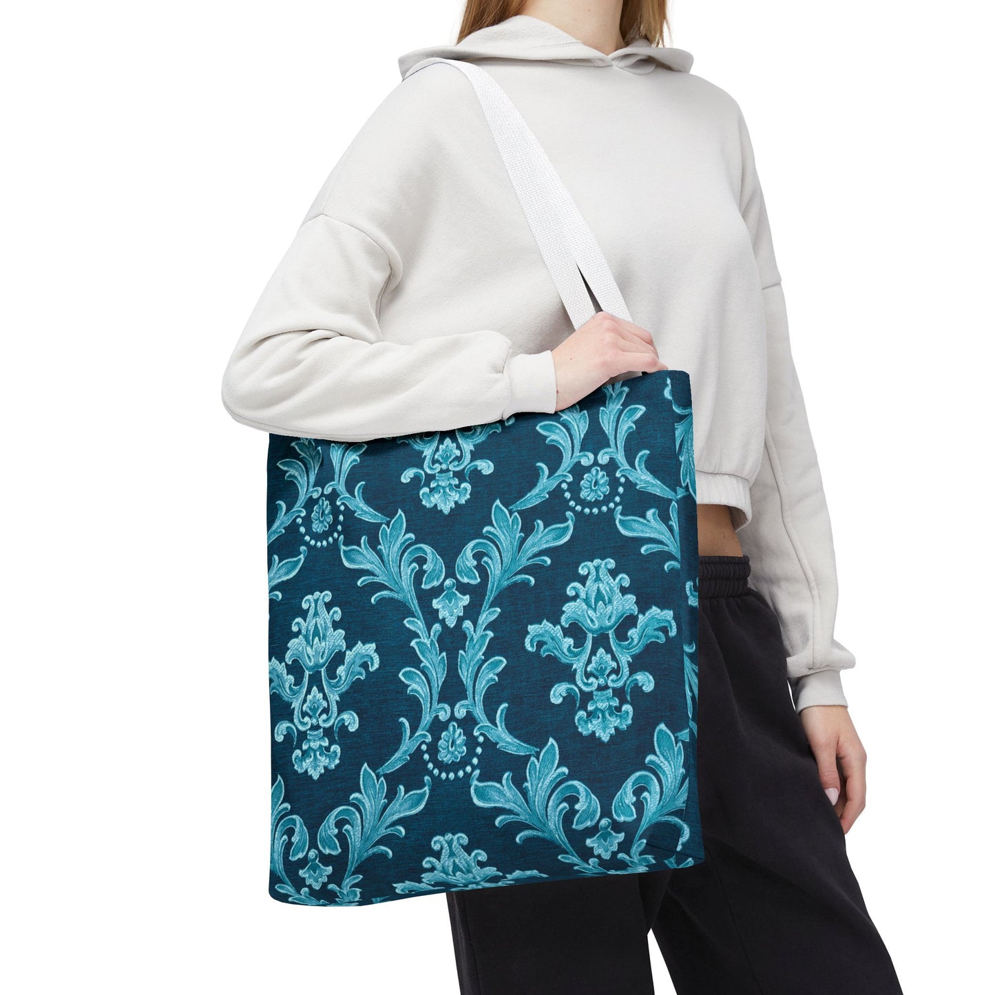 Elegant Floral Tote Bag, Reusable Shopping Bag, Eco-Friendly Carryall, Beach Tote, Gift for Her