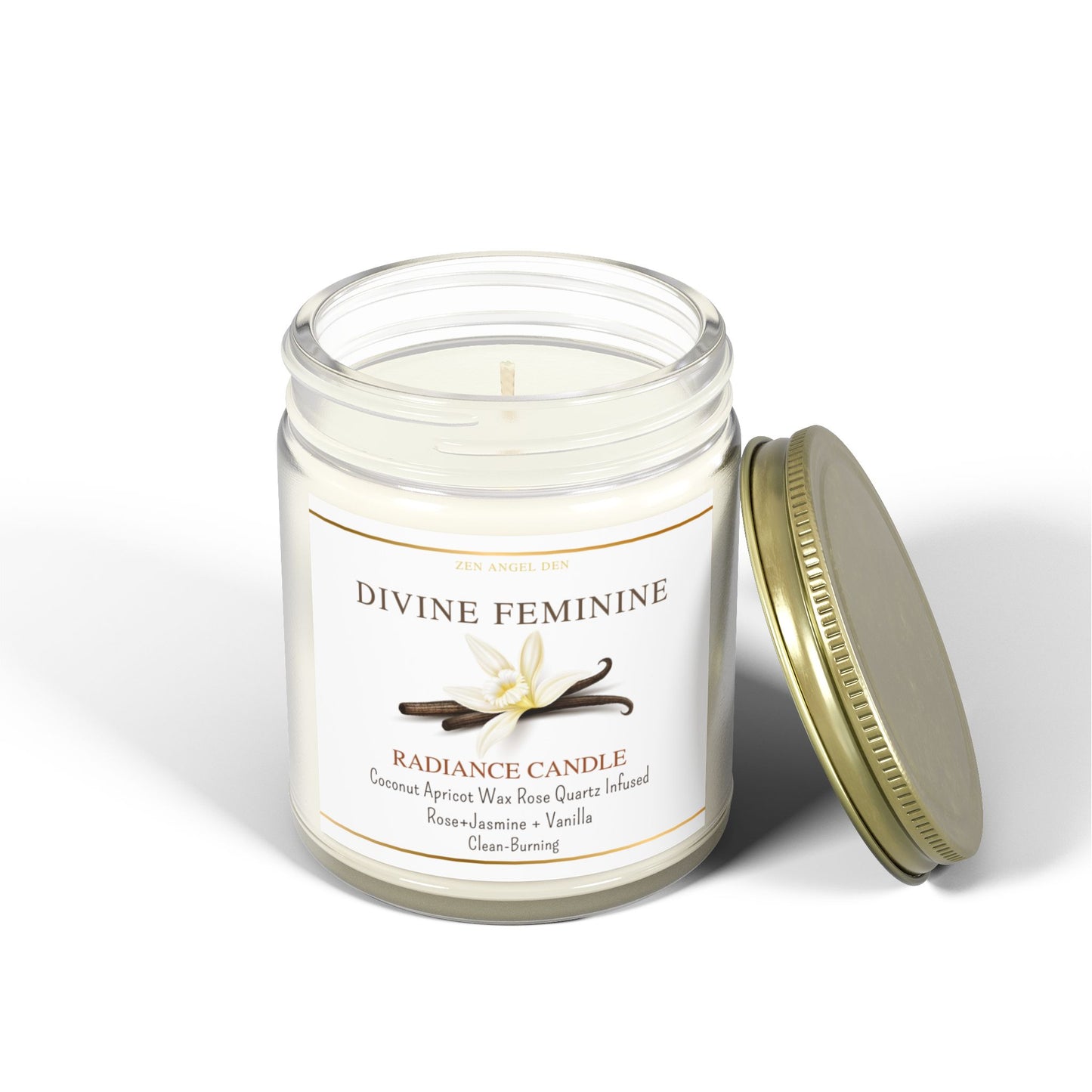 Scented Candles - Divine Feminine Vanilla Bean, Coconut Apricot Wax, Radiance Candle for Relaxation & Self-Care