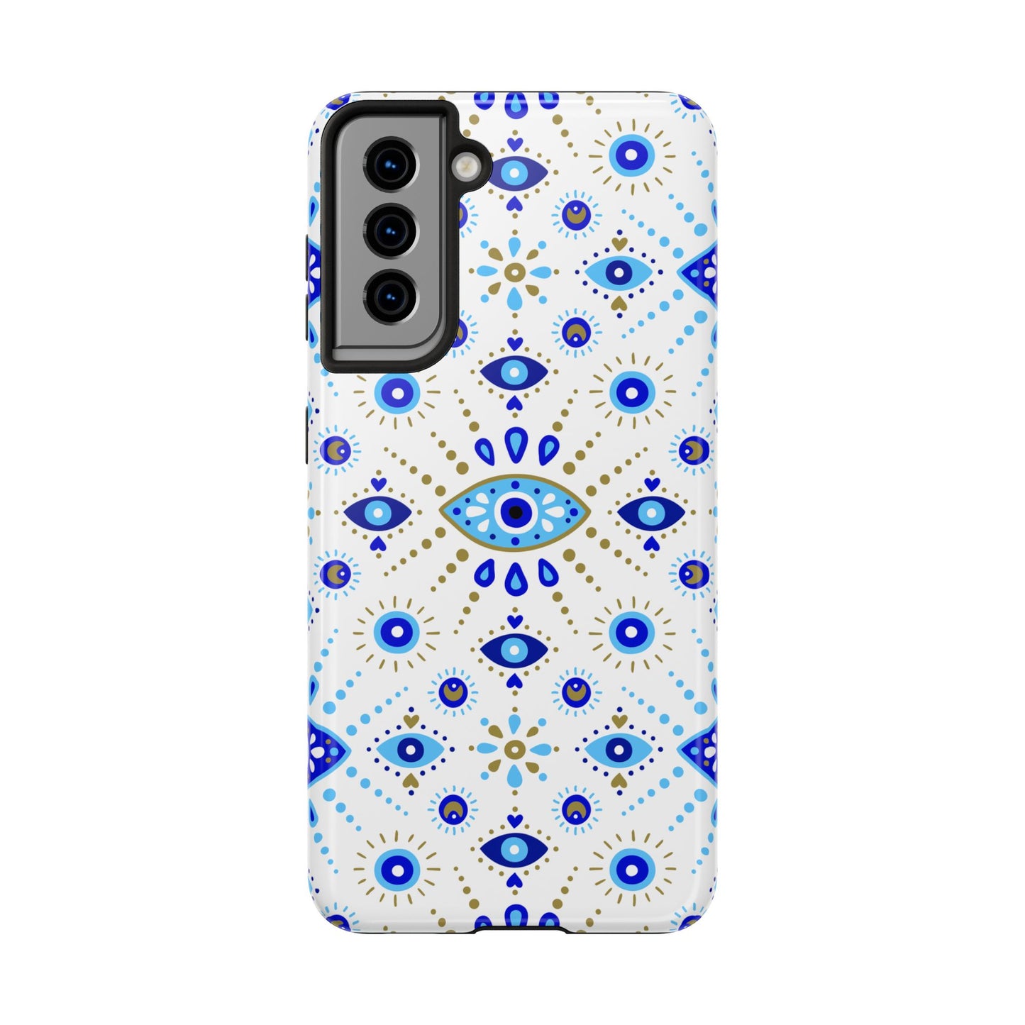 Blue Eye Pattern Tough Phone Cases, Durable Phone Cover, Bohemian Style, Unique Gift, Protective Tech Accessory