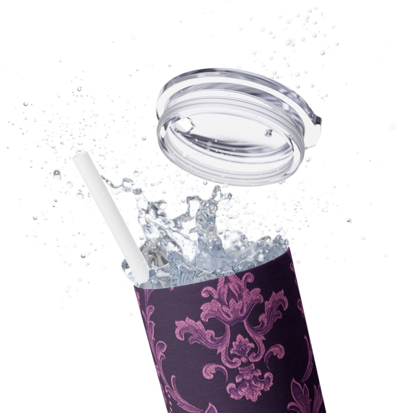 Elegant Floral Skinny Tumbler with Straw, 20oz | Perfect for Travel, Gifts, Parties, Home Decor, and Daily Use