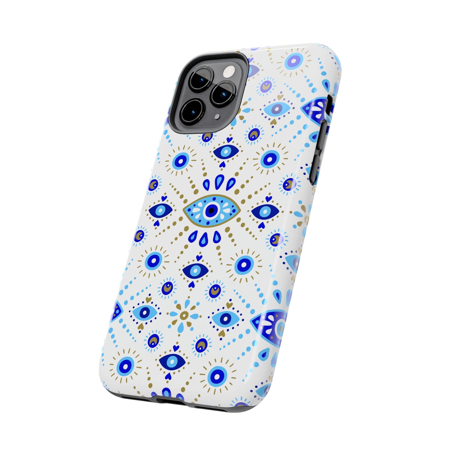 Blue Eye Pattern Tough Phone Cases, Durable Phone Cover, Bohemian Style, Unique Gift, Protective Tech Accessory