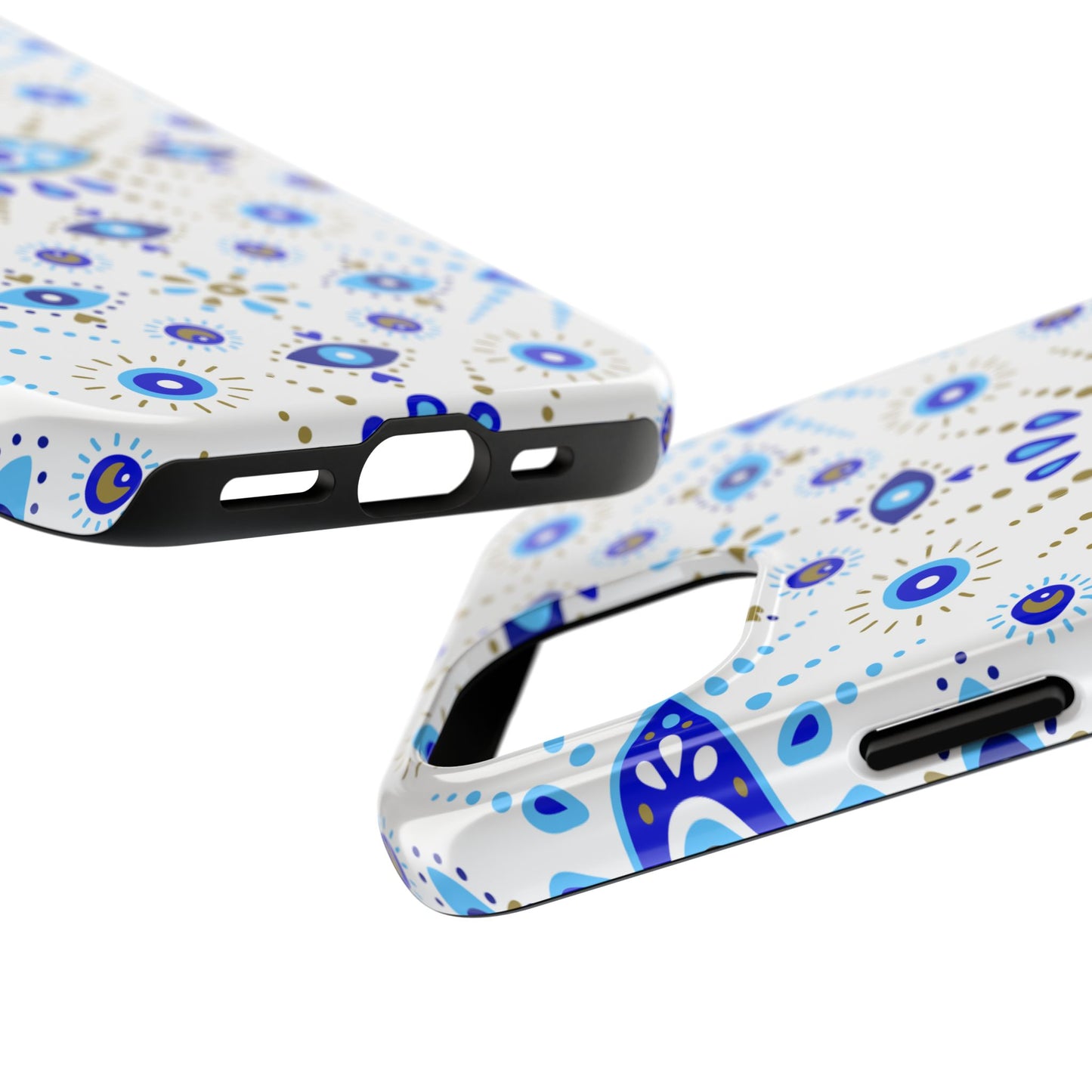 Blue Eye Pattern Tough Phone Cases, Durable Phone Cover, Bohemian Style, Unique Gift, Protective Tech Accessory