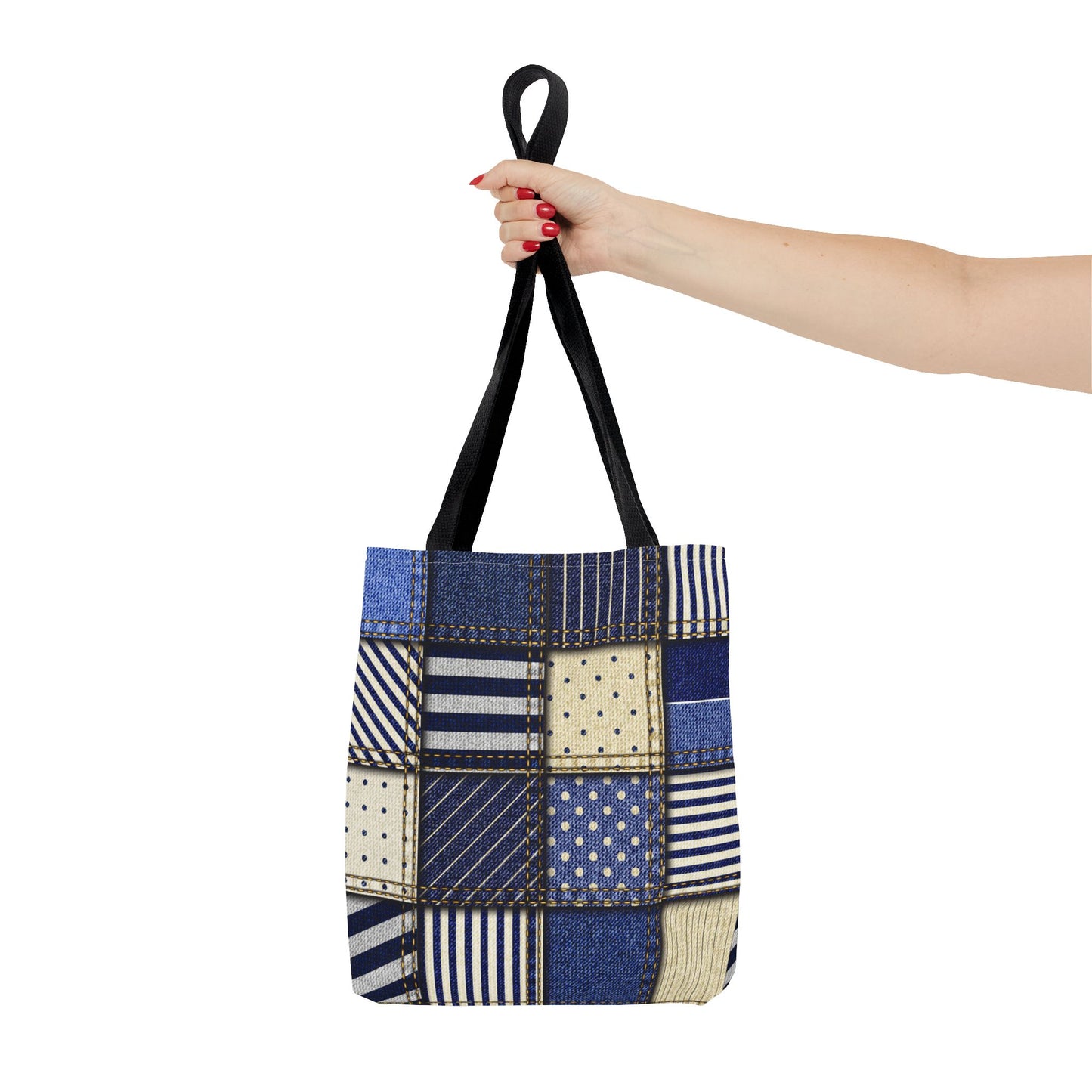 Denim Patchwork Tote Bag - Stylish Everyday Bag, Eco-Friendly Fashion, Perfect for Shopping, Beach, Travel, or Gifts
