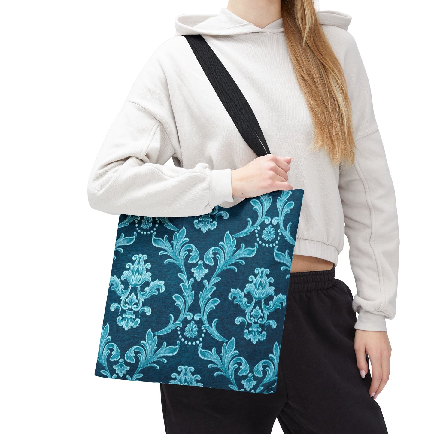 Elegant Floral Tote Bag, Reusable Shopping Bag, Eco-Friendly Carryall, Beach Tote, Gift for Her