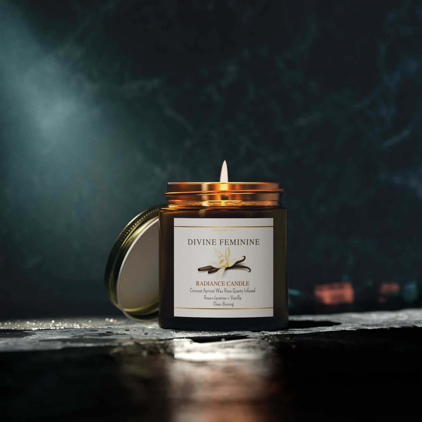 Scented Candles - Divine Feminine Vanilla Bean, Coconut Apricot Wax, Radiance Candle for Relaxation & Self-Care