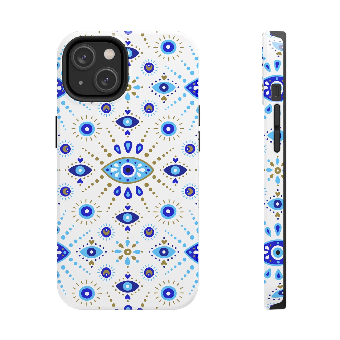 Blue Eye Pattern Tough Phone Cases, Durable Phone Cover, Bohemian Style, Unique Gift, Protective Tech Accessory