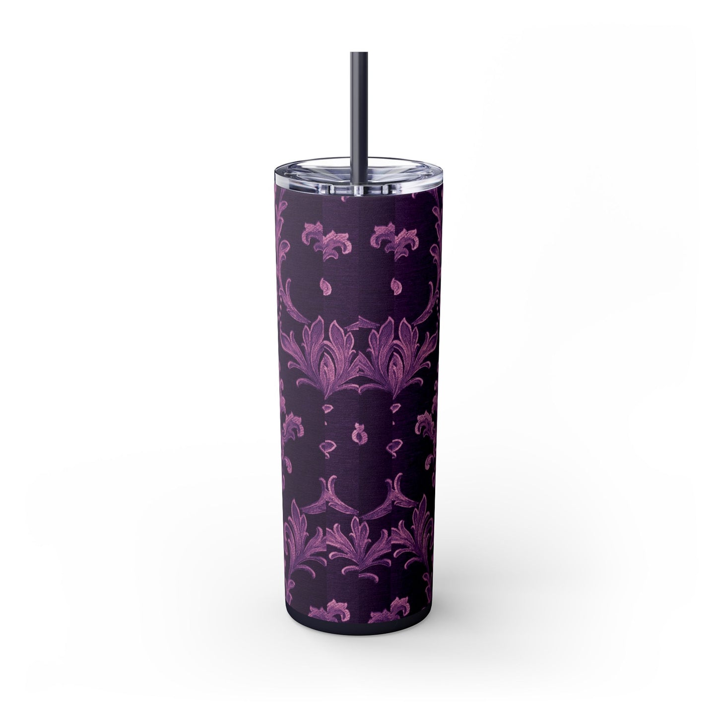 Elegant Floral Skinny Tumbler with Straw, 20oz | Perfect for Travel, Gifts, Parties, Home Decor, and Daily Use