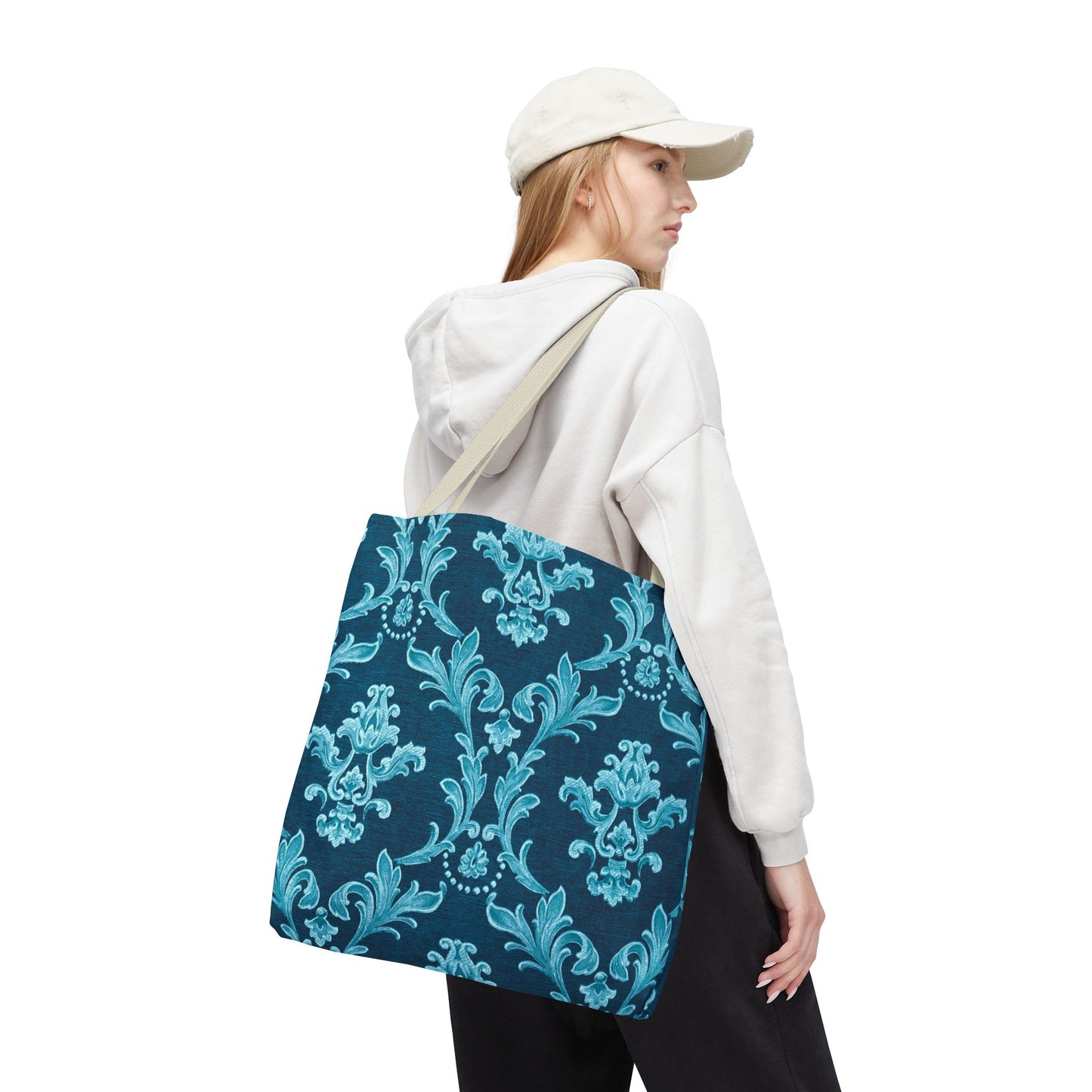 Elegant Floral Tote Bag, Reusable Shopping Bag, Eco-Friendly Carryall, Beach Tote, Gift for Her
