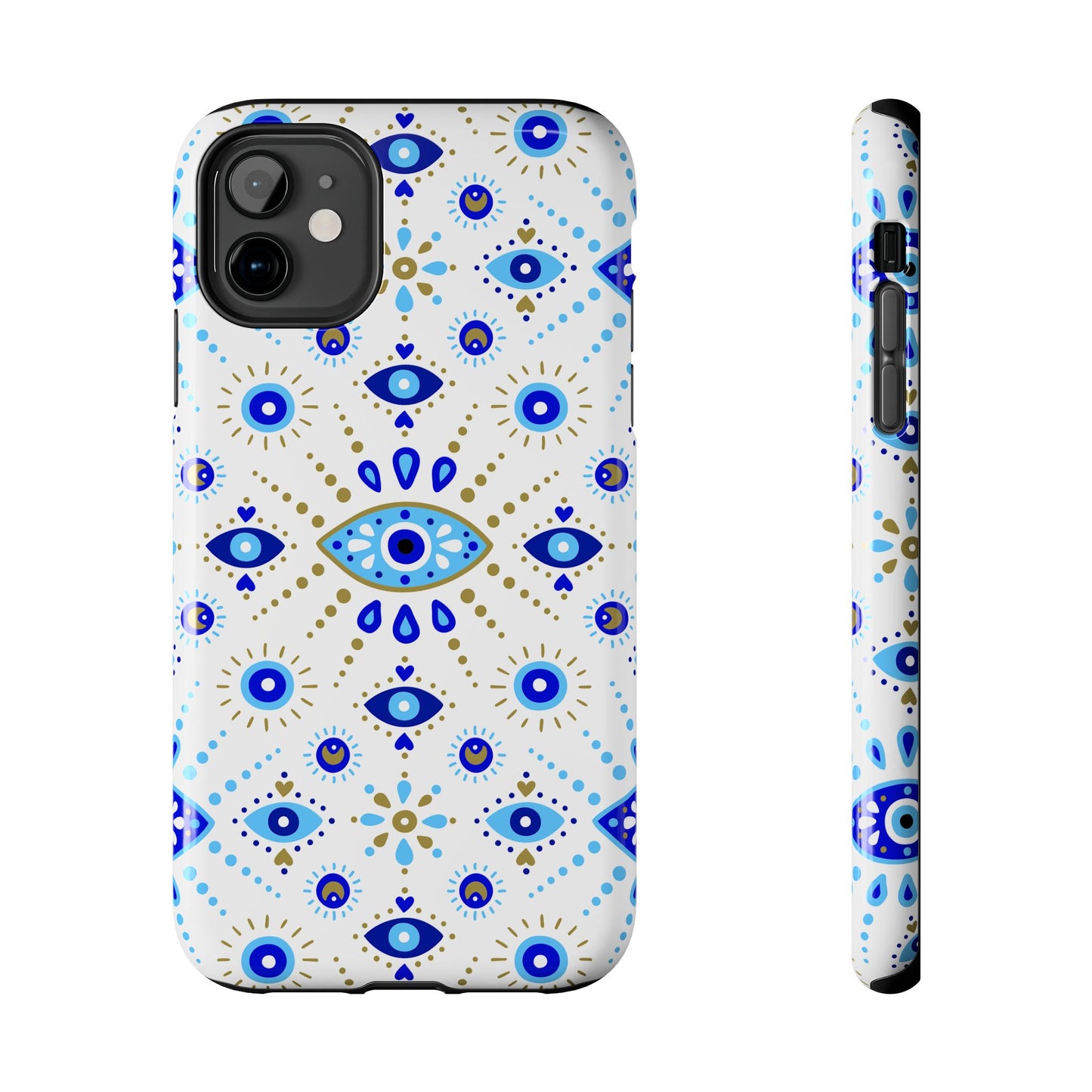 Blue Eye Pattern Tough Phone Cases, Durable Phone Cover, Bohemian Style, Unique Gift, Protective Tech Accessory