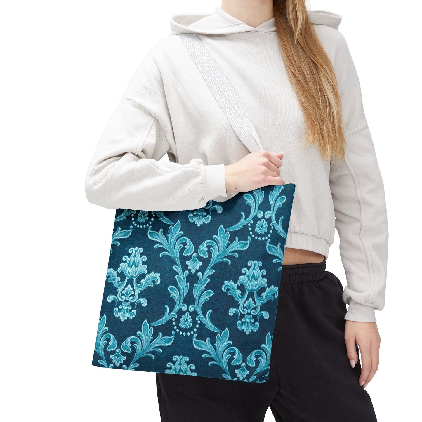Elegant Floral Tote Bag, Reusable Shopping Bag, Eco-Friendly Carryall, Beach Tote, Gift for Her