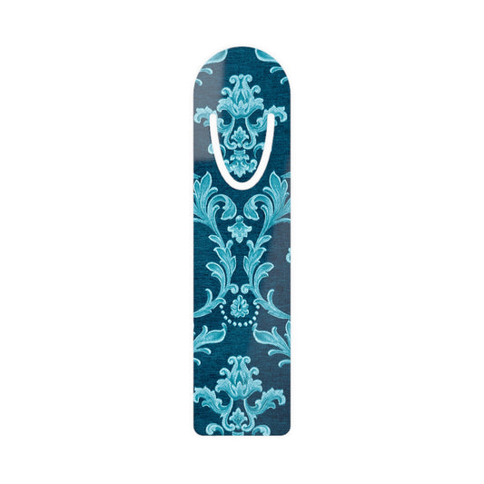 Decorative bottle opener with blue floral pattern on a white background