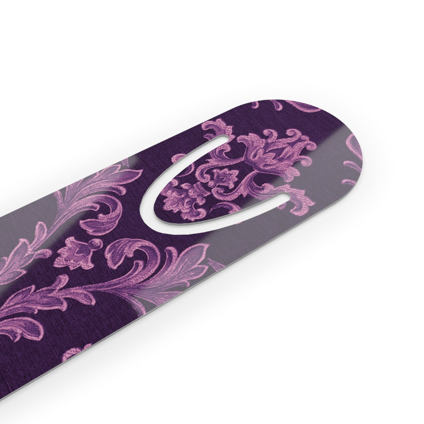 Purple floral-patterned flip-flop on a white background