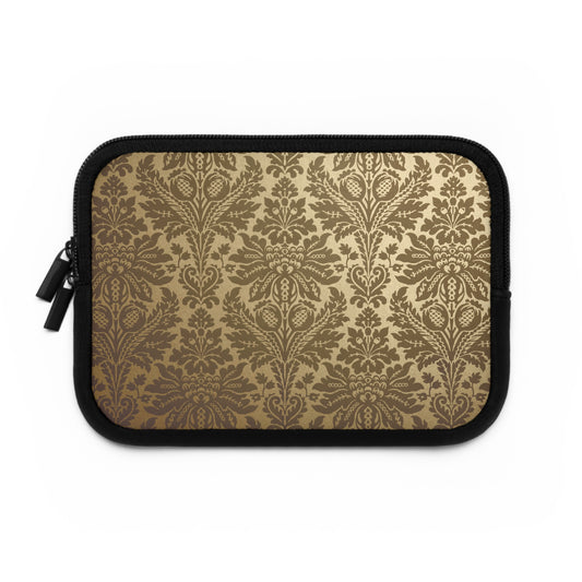 Small pouch with a damask pattern on a white background
