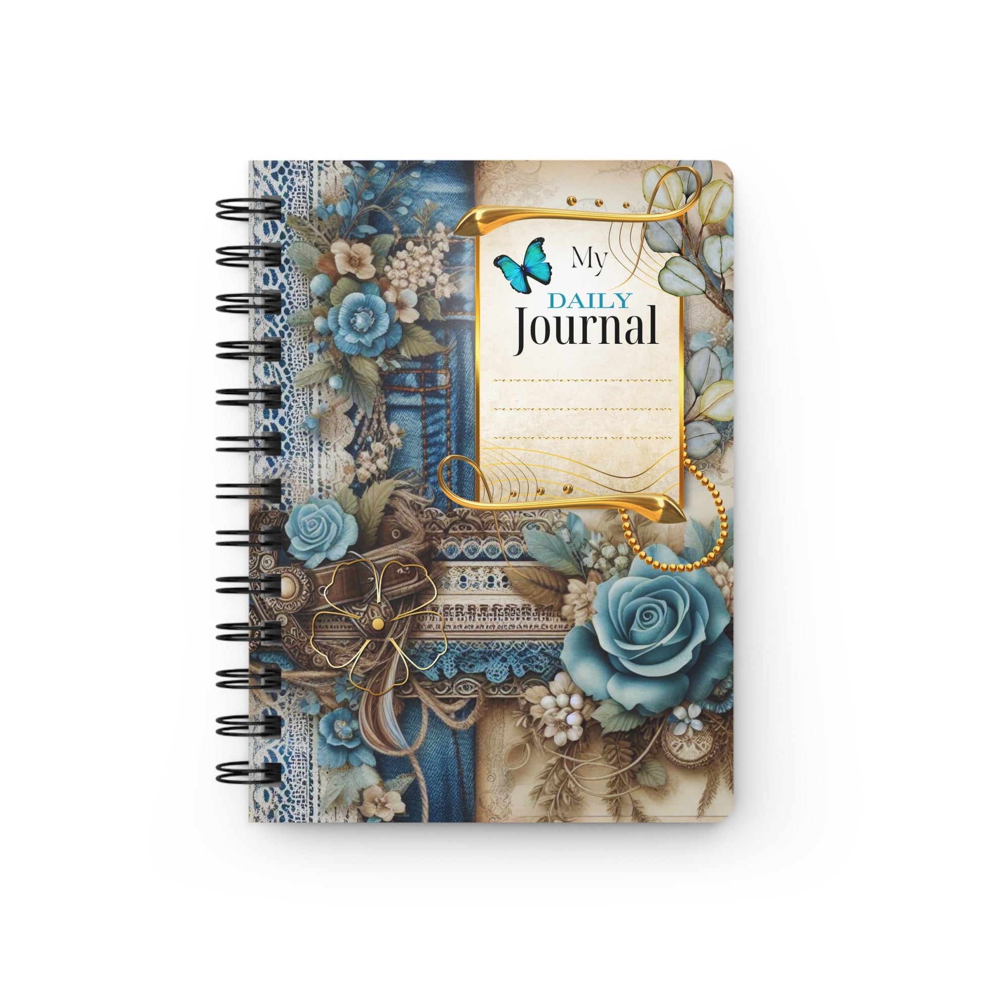 Decorative journal with floral patterns and 'My Daily Journal' text on a white background