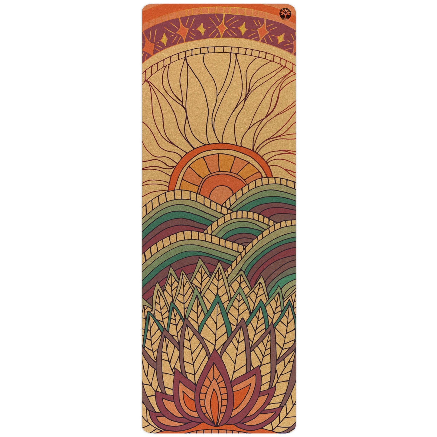 Mountain Magic Aura Cork Yoga Mat – Eco-Friendly Non-Slip Mat for Grounding & Flow